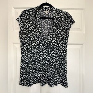 Nine West Black and White Dotted Blouse